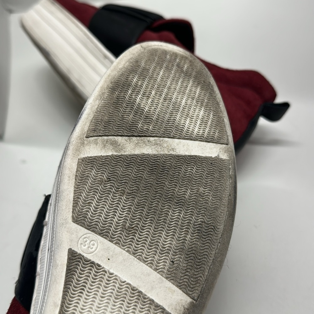 Daniella Lehavi Boston Sneakers Suede Platform Slip On Shoes Red Black Size 39 9 - Picture 11 of 11